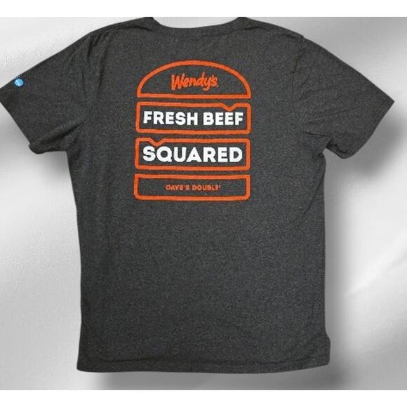 Wendy's Employees T-Shirt Unisex Fresh Beef Squared Charcoal Gray Large - Picture 2 of 2